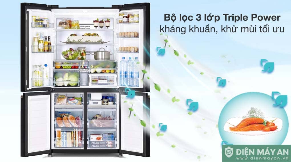 Tủ lạnh Hitachi Inverter 645 lít Multidoor R-WB700VGV4 GMG